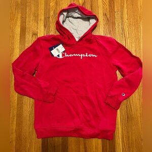 Champion Red Pullover Fleece Hoodie NWT